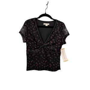 Aeropostale Women's Mesh V-Neck Crop Top Size M